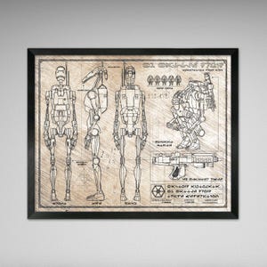 Star Wars - B1 Battle Droid - Da Vinci or Blueprint Illustration - 8x10 or 16x20 inches