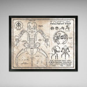 Star Wars Droideka Destroyer Droid - DaVinci Style Print - 20x25 oder 40x50 cm