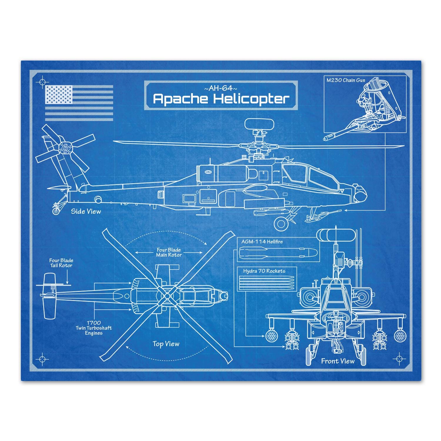 ARiページ AH-64 Apache Attack Helicopter - Da Vinci or Blueprint