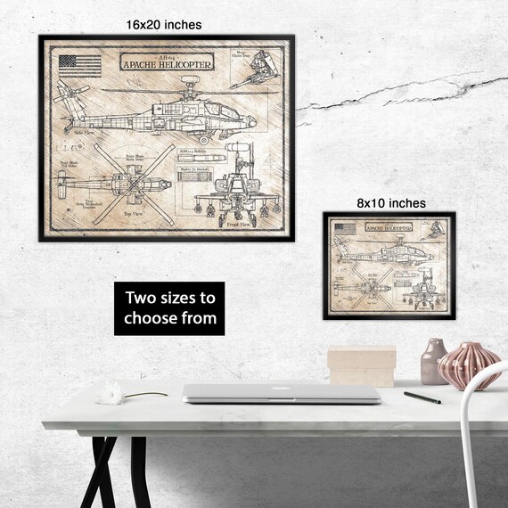AH-64 Apache Attack Helicopter - Da Vinci or Blueprint