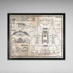 SStar Wars - T47 Airspeeder - Da Vinci or Blueprint Illustration - 8x10 or 16x20 inches