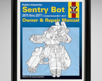 Fallout - Sentry Bot Owner and Repair Manual Cover - 8x10
