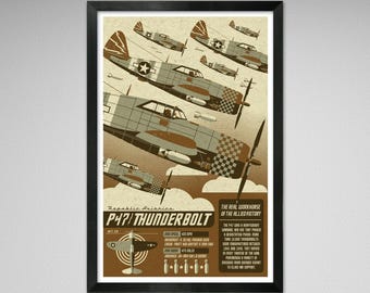 P47 Thunderbolt - WW2 Infographic Print - 11x17 inches