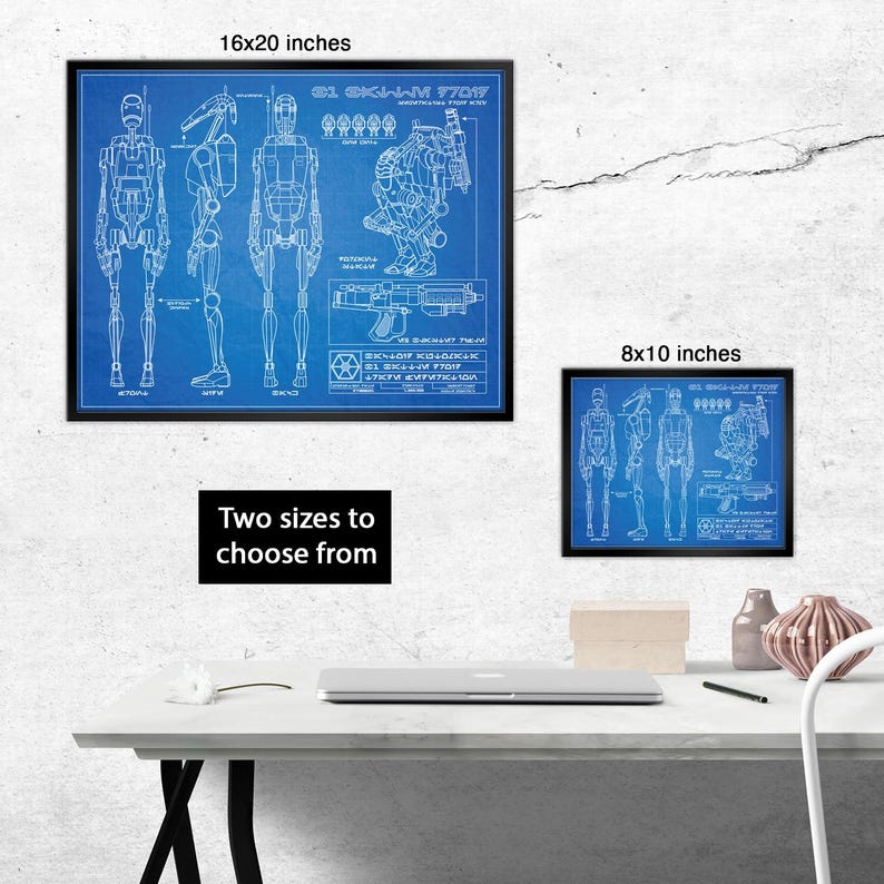 Star Wars - B1 Battle Droid - Da Vinci or Blueprint Illustration - 8x10 ...
