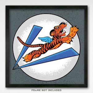 World War II Insignia - American Volunteer Group (Flying Tigers) - 8x8 Print