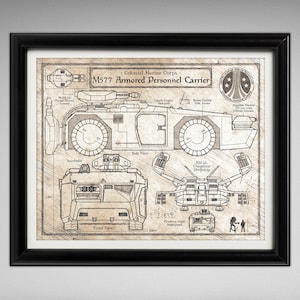 Aliens - M577 Armored Personnel Carrier - DaVinci Style Print - 8x10 or 16x20 inches