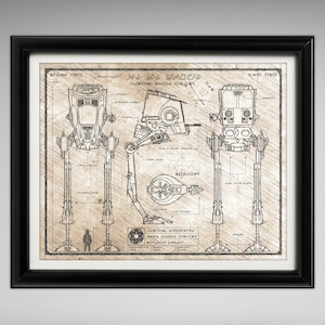 Star Wars AT-ST Scout Walker - Da Vinci Illustration - 8x10 or 16x20 inches