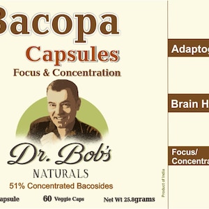 Dr. Bob&#39;s Bacopa 60 Veggie Capsules