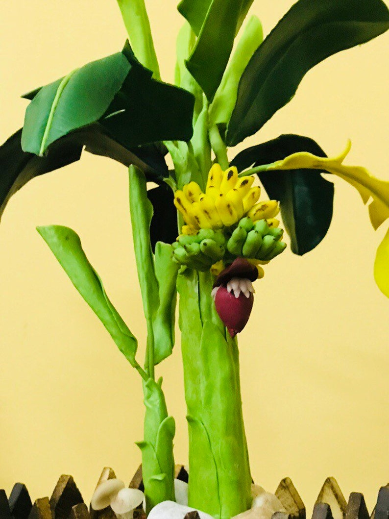 Bonsai Artificial Banana Tree Miniature Etsy
