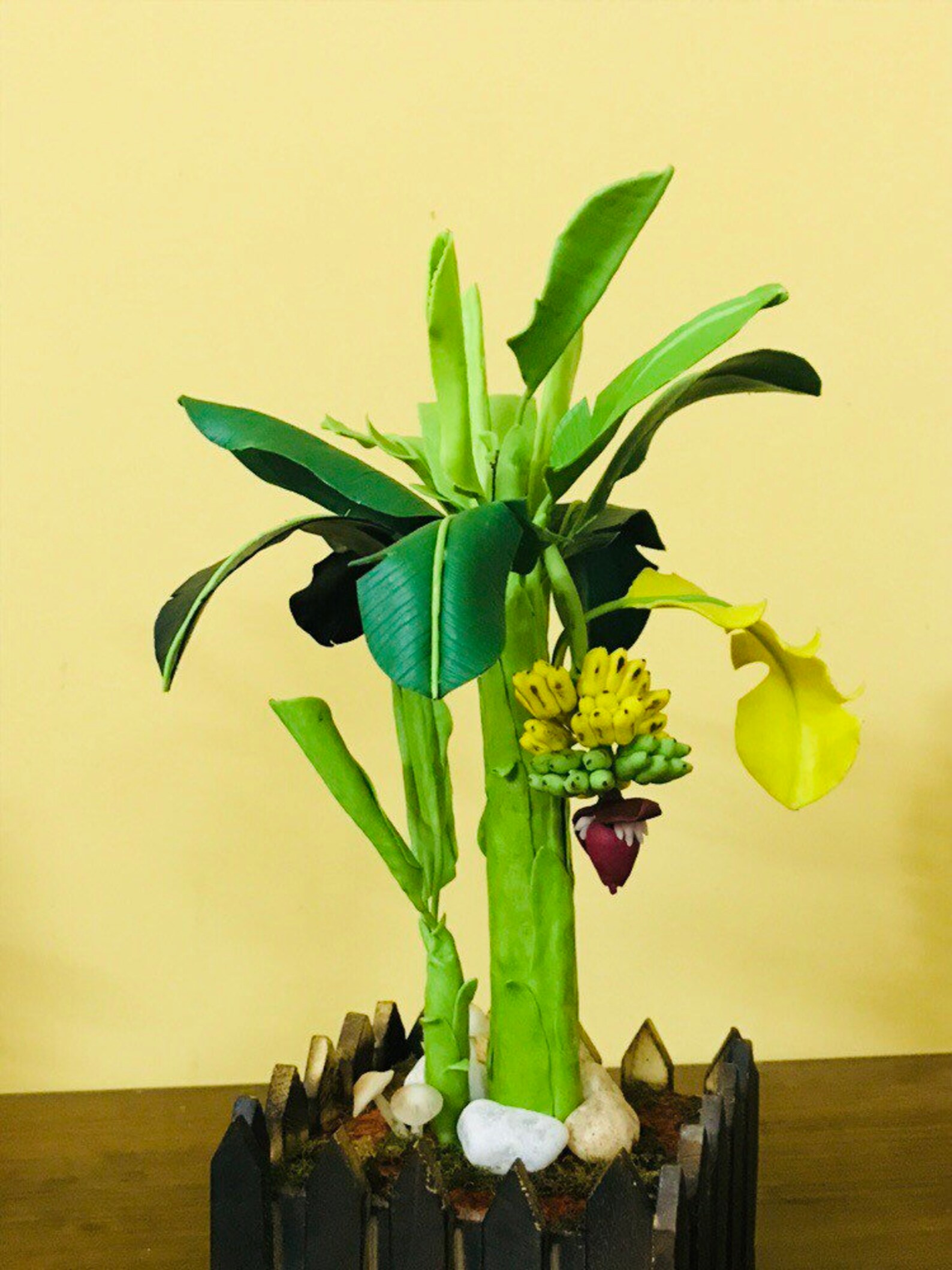 Bonsai Artificial Banana Tree Miniature Etsy