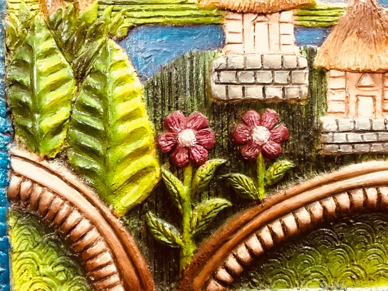 Oil Painting on Clay Mural ceramic Mural Art 3D Painting Etsy