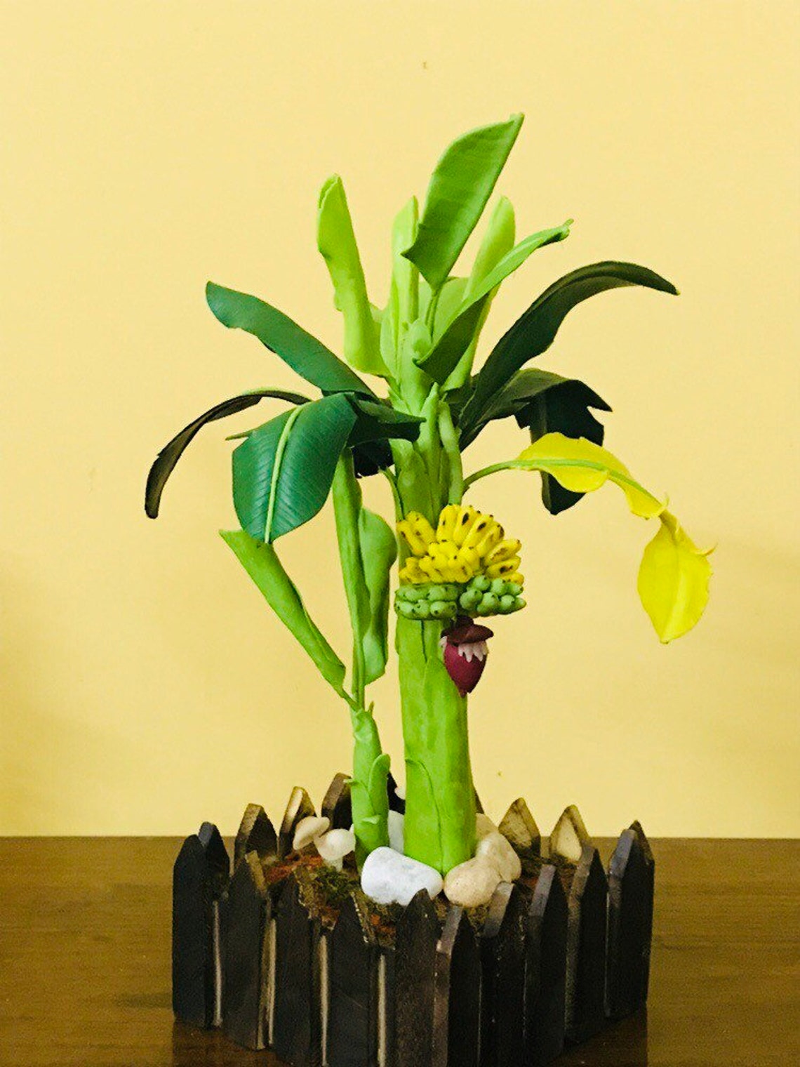 Bonsai Artificial Banana Tree Miniature Etsy