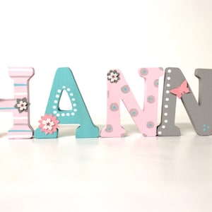 Letras de madera para puerta de habitación de niños, letras para puerta, niñas