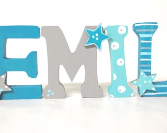 Wooden Letter Nursery Door Stars Boys