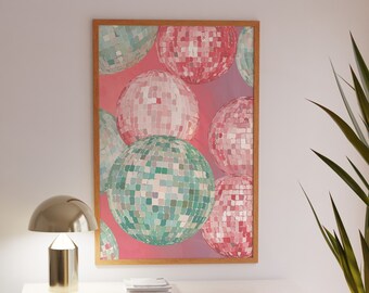 Poster Spiegelkugel: 70s Glam Disco Ball Wandkunst