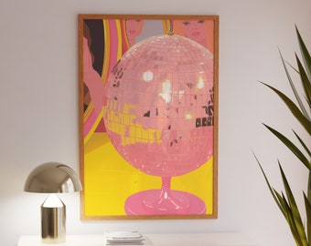 Mirrorball Art Print: Retro 70s Disco Decor