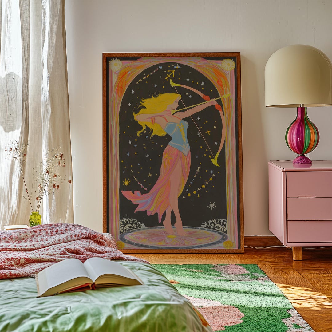 Sagittarius Zodiac Art Print: Celestial Archer Poster - Etsy
