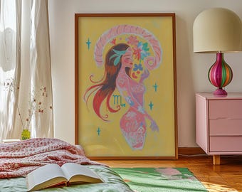 Scorpio Zodiac Wall Art: Boho Astrology Print