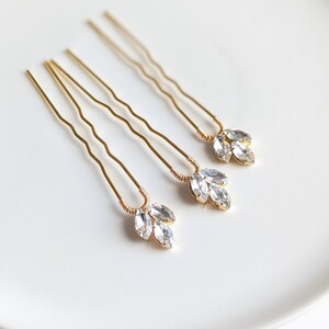 Bridesmaid Hair Clips Bride Gold Hair Pins Gold Hair Piece Elegant Hair Bride Hair Crystal Headpiece Bride Hair Piece Bridal Headpiece