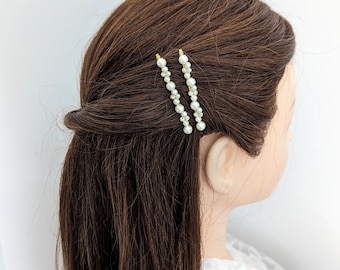 Pearl Bobby Pins Bridal Hair Grip Pearl Wedding Hair Clip Minimalist Barrette Bride Simple Hair Piece Bride Dainty Bobby Pin Set Gift Pearl