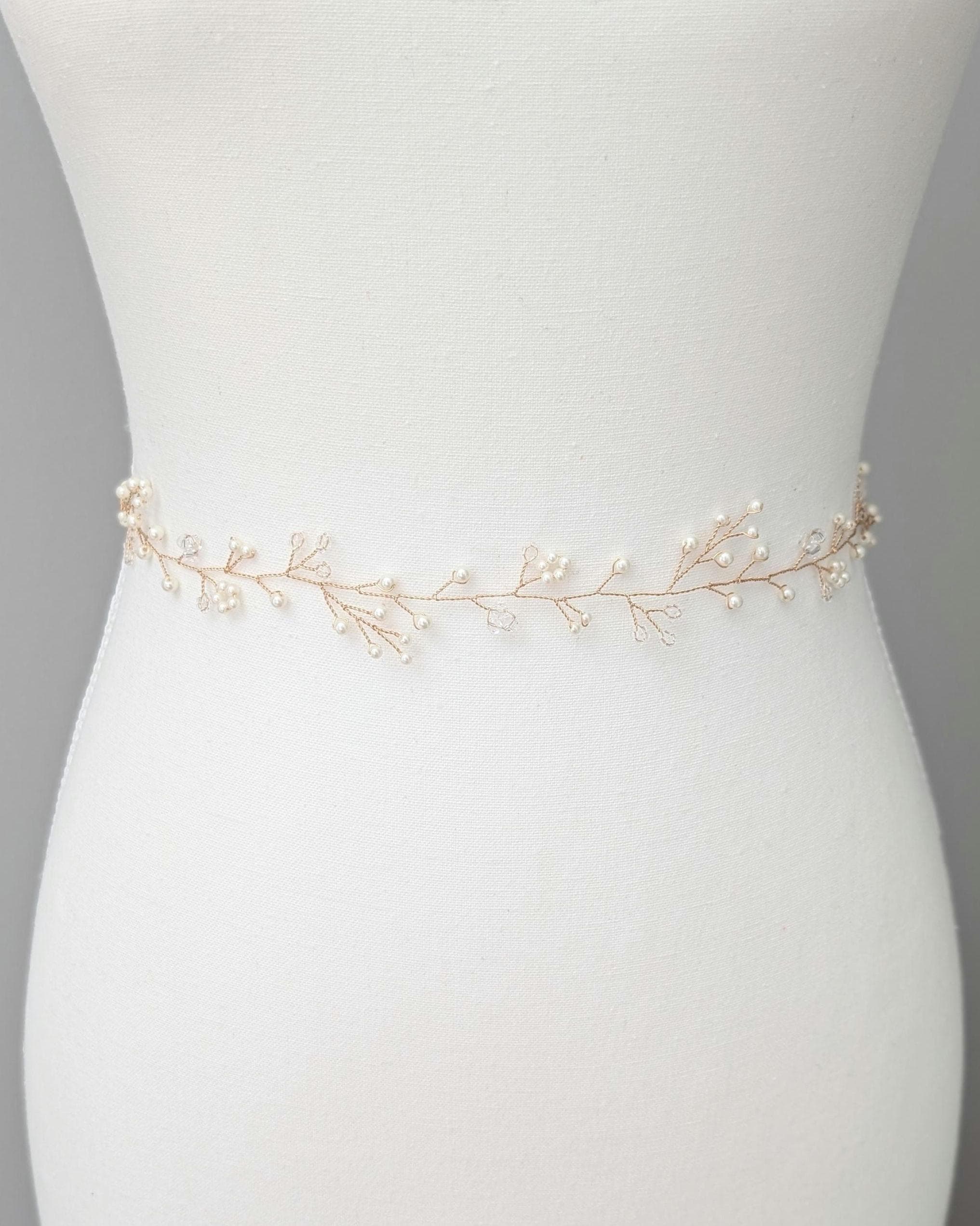 Pearl Crystal Dress Belt