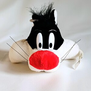 Vintage Sylvester Looney Tunes Plush Keyring Warner Bros Keychain 1999