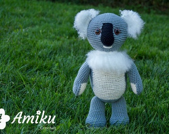 Amigurumi koala soft doll crocheted, Koala plush toy for children, Knit doll, Knitted doll amigurumi, Jungle animals, Koala crochet