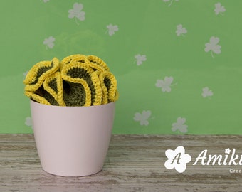 Cactus decorativo all'uncinetto, Cactus all'uncinetto, Cactus Amigurumi, Cactus artificiale da decorare, Piante all'uncinetto, Cactus con vaso