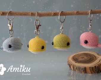 Llaveros amigurumi, Llavero crochet, Ballena amigurumi, Ballena crochet, Regalo madrina, Amigurumi pequeño, Animal amigurumi para regalar