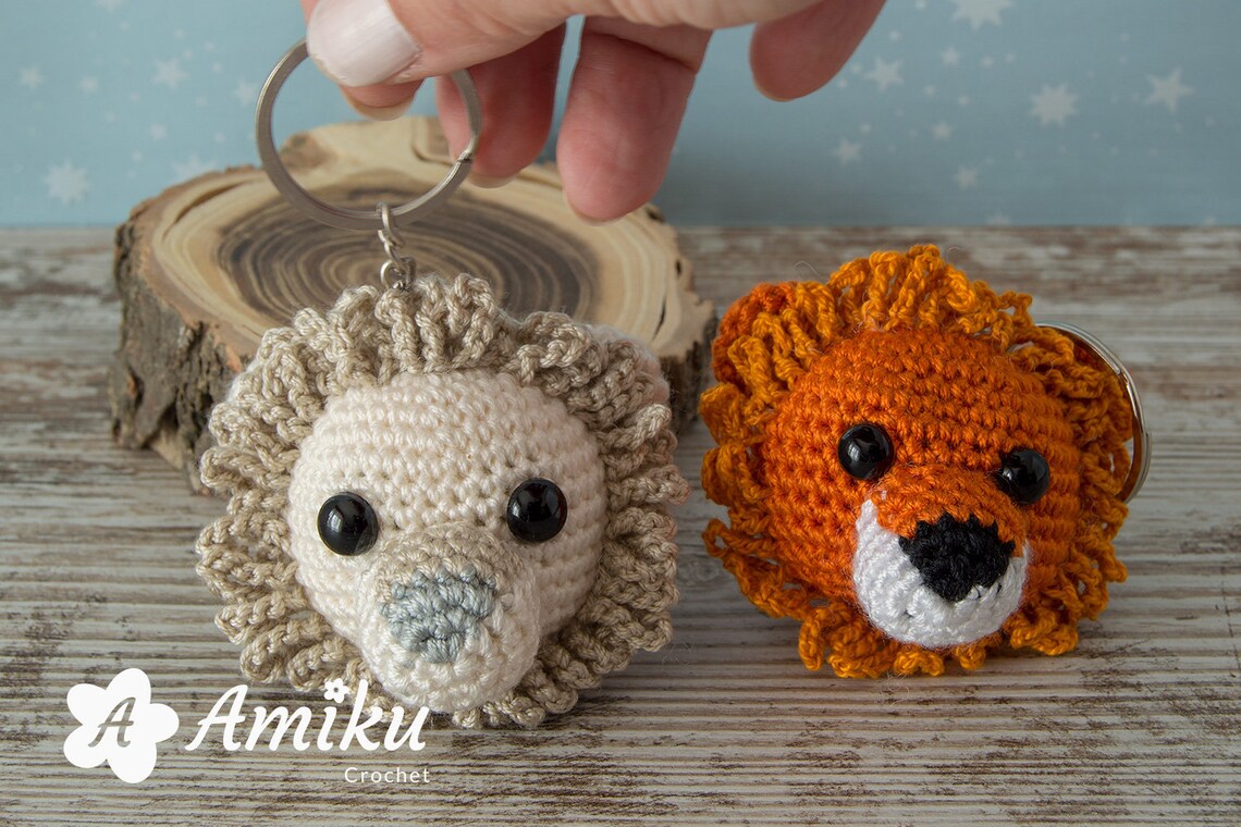 Small Crochet Amigurumi Lion Keychains for Women's Gifts Etsy