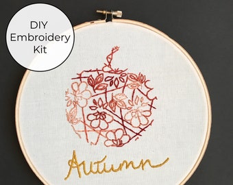 Autumn Pumpkin Beginner DIY Embroidery Kit