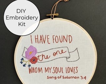 I have found the one whom my soul loves - beginner DIY embroidery kit - handmade