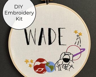 Custom Astronaut DIY Beginner Embroidery Kit