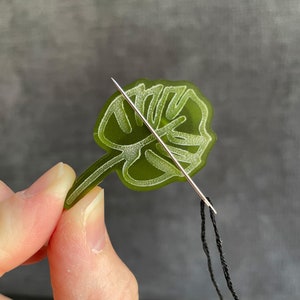 needle minder, monstera, swiss cheese plant, needle magnet, needle keeper, thinking of you gift, gift for girlfriend