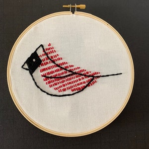 Modern Cardinal - DIY Beginner Embroidery Kit