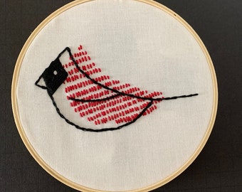 Modern Cardinal - DIY Beginner Embroidery Kit