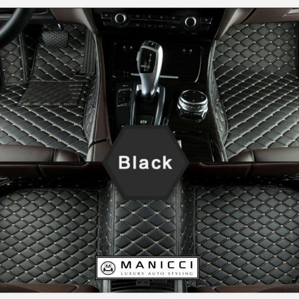 Manicci Luxus Leder Automatten - Schwarze Automatten Komplettes Set mit mehreren Nahtoptionen