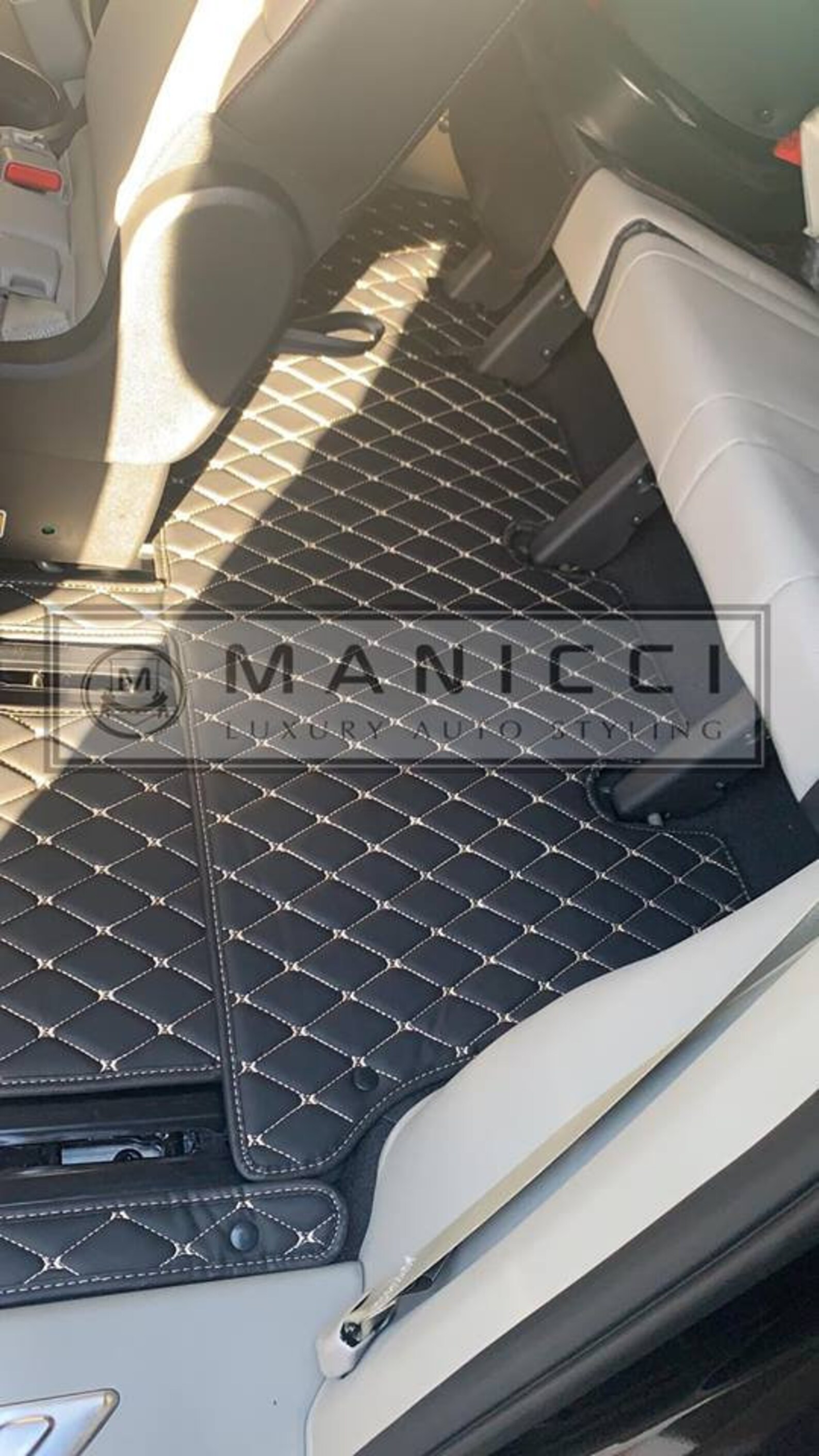 Manicci Luxury Leather Custom Fitted Car Mats Black Diamond Etsy