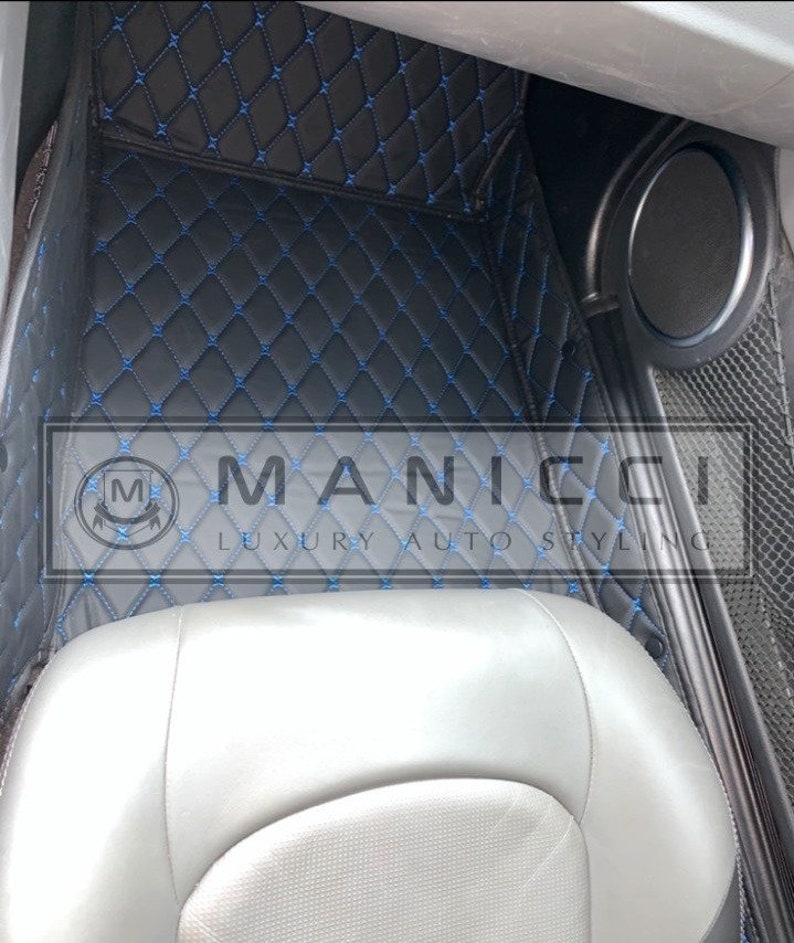 Manicci Luxury Leather Custom Fitted Car Mats Black Diamond Etsy