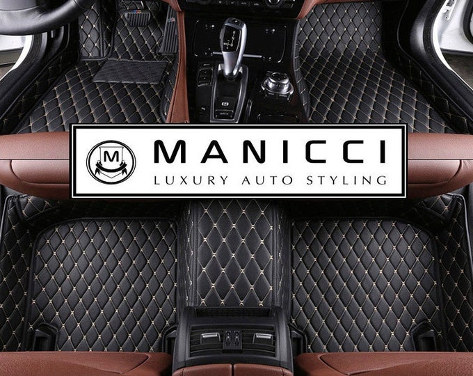 Manicci Luxury Leather Custom Fitted Car Mats Black Diamond Etsy