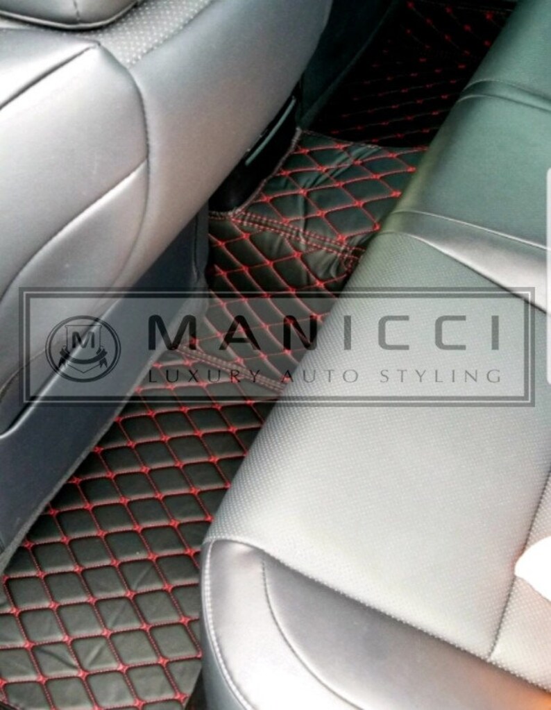 Manicci Luxury Leather Custom Fitted Car Mats Black Diamond Etsy