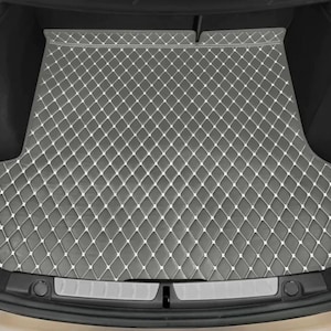 Manicci Luxury Diamond Leather Custom Made Fitted Car Boot Liner Base Mats Cargo Liners - Grey