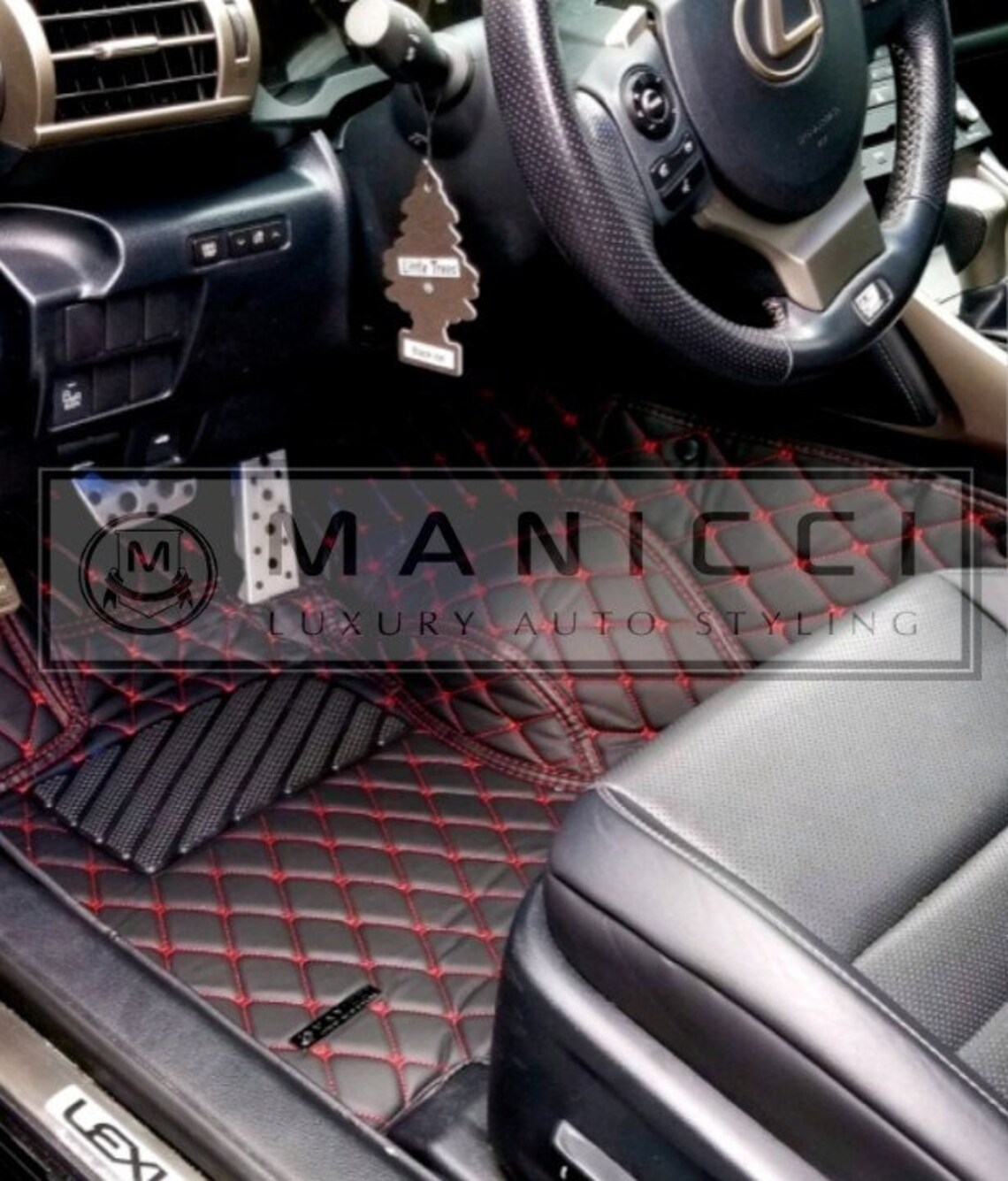 Manicci Luxury Leather Custom Fitted Car Mats Black Diamond Etsy