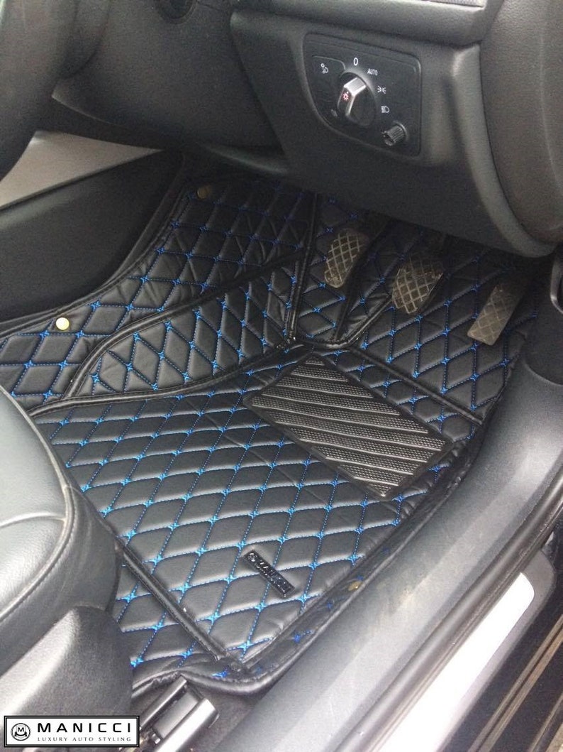 Manicci Luxury Leather Custom Fitted Car Mats Black Car Mats Etsy