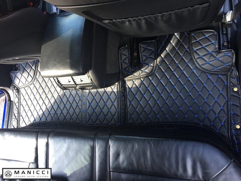 Manicci Luxury Leather Custom Fitted Car Mats Black Diamond Etsy