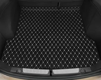 Manicci Luxury Diamond Leather Custom Made Fitted Car Boot Liner Base Mats Cargo Liners - Black Cargo Liners 9 Stitching Options