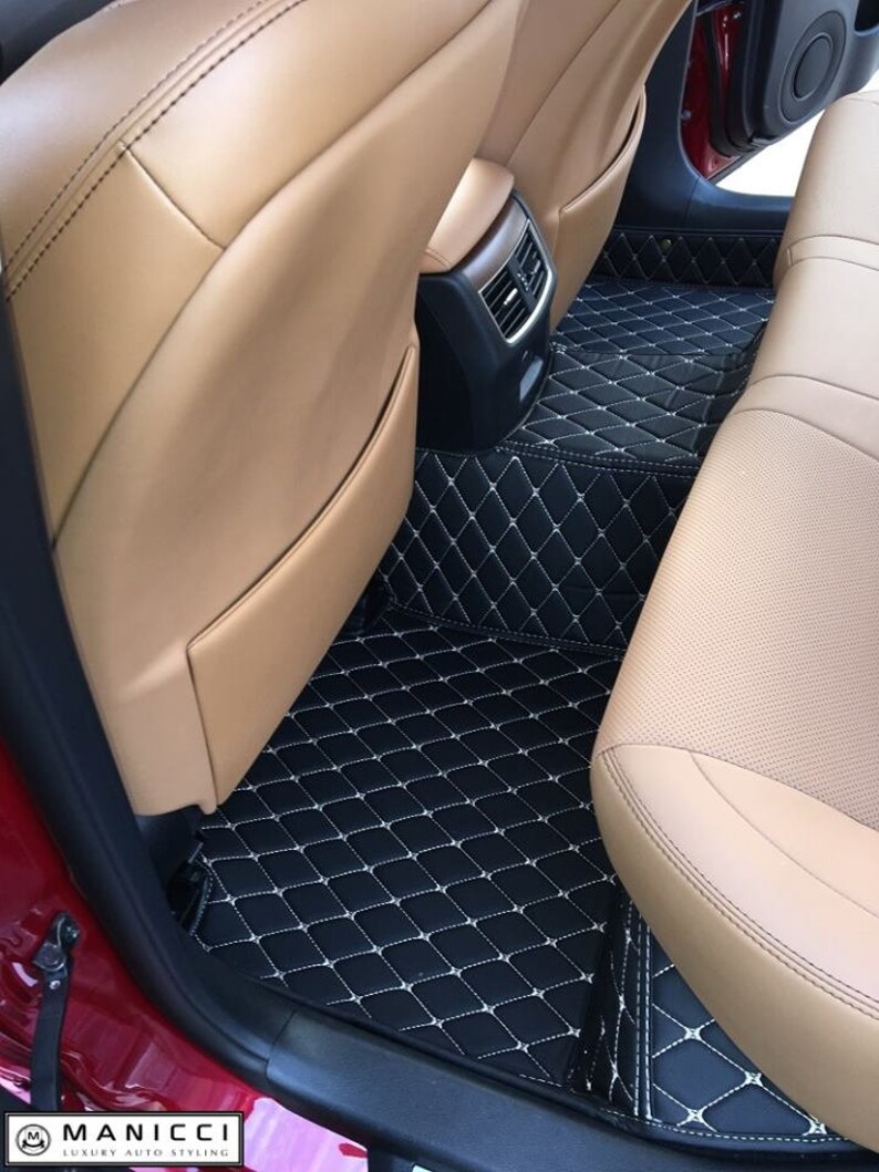 Manicci Luxury Leather Custom Fitted Car Mats Black Diamond Etsy Canada