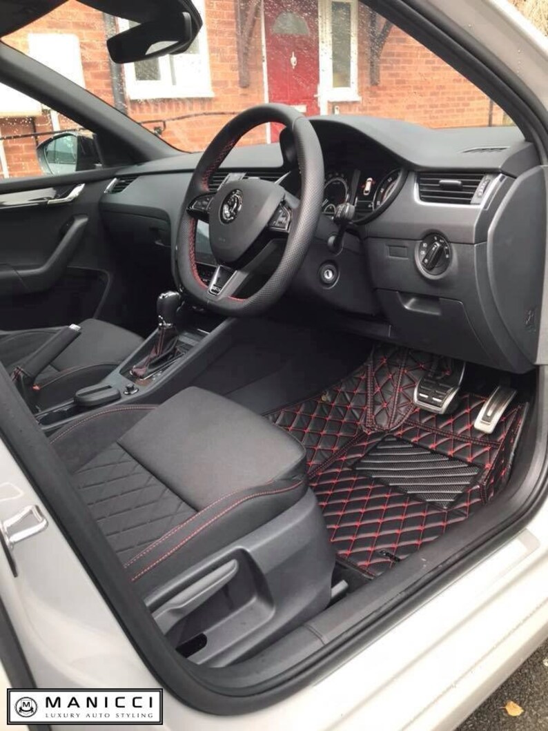 Manicci Luxury Leather Custom Fitted Car Mats Black Car Mats Etsy