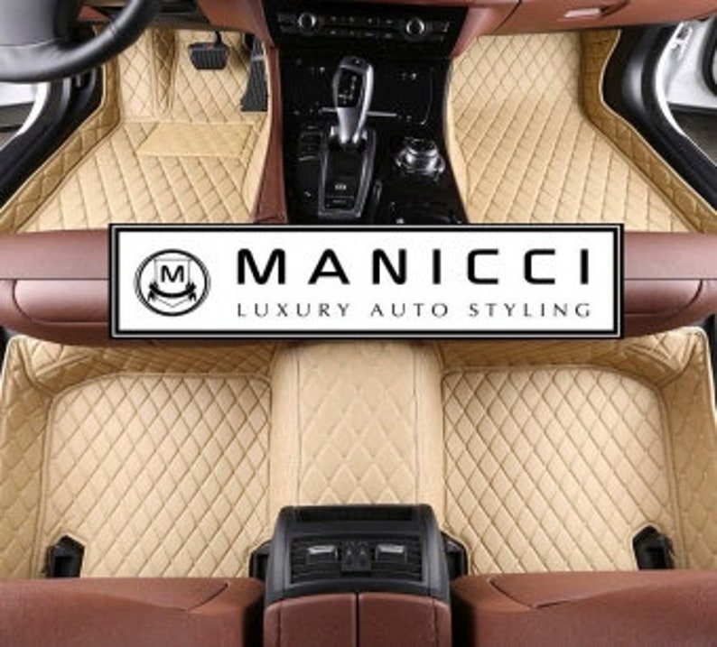 Manicci Luxury Leather Custom Fitted Car Mats beige Diamond Etsy