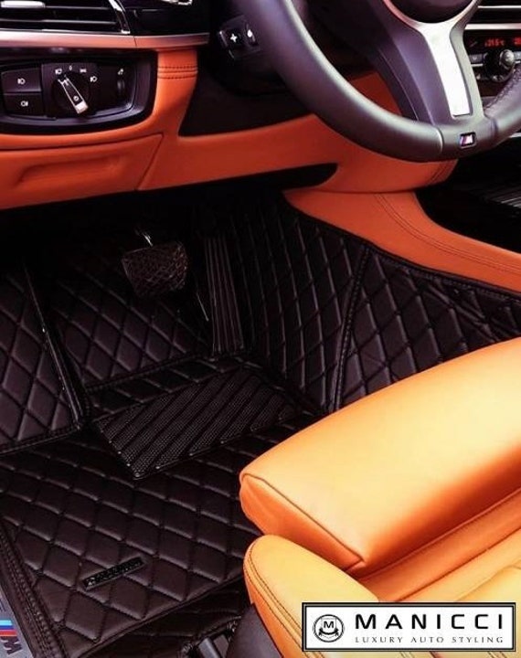 Manicci Luxury Leather Custom Fitted Car Mats Racing Red Diamond